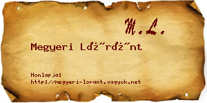 Megyeri Lóránt névjegykártya